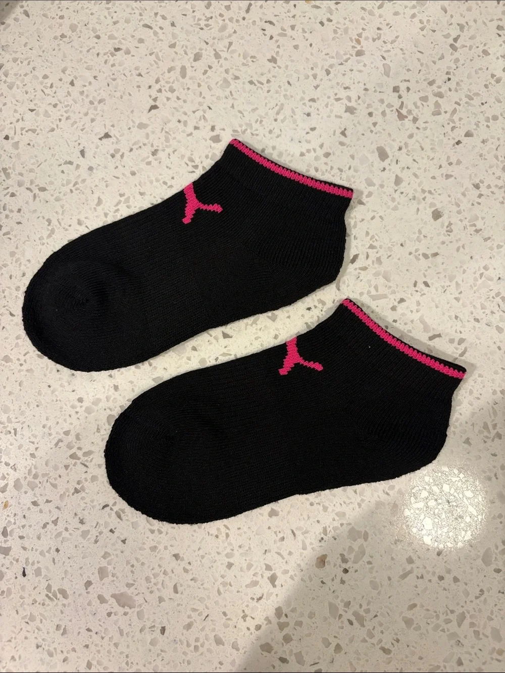 NWOT Puma Black Low-Cut Socks with Multicolor Logo Accents - 8 Pairs